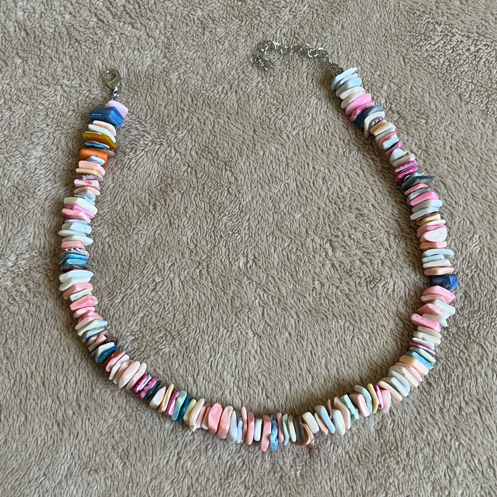 Multicolor Shell Disk Bead Necklace - Women Jewelry